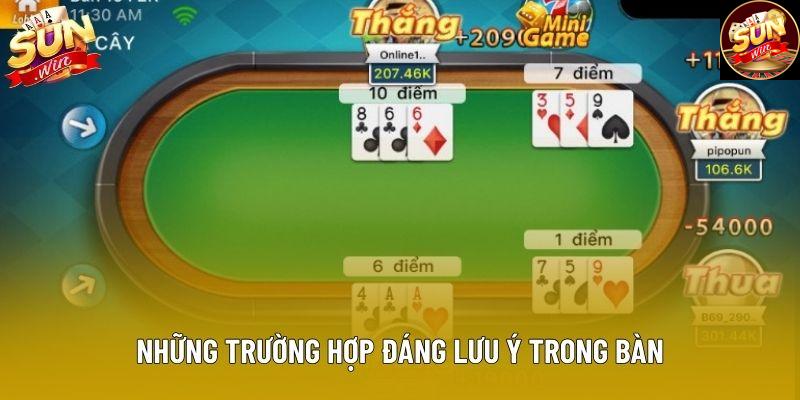 Những trường hợp đáng lưu ý trong bàn