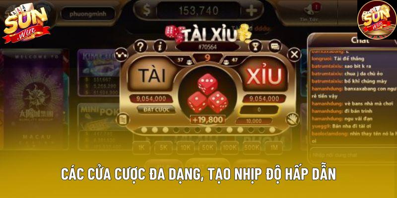 Các cửa cược đa dạng, tạo nhịp độ hấp dẫn